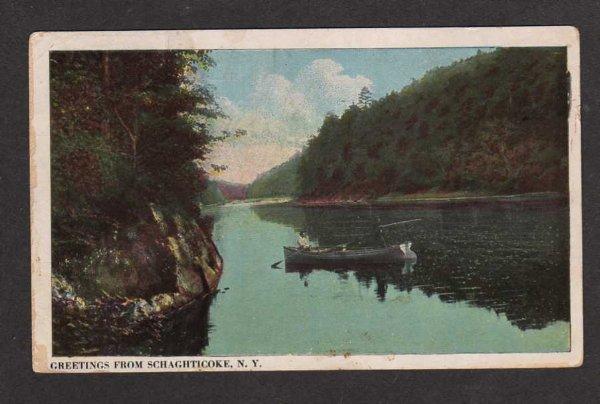 NY Greetings from SCHAGHTICOKE NEW YORK Postcard PC