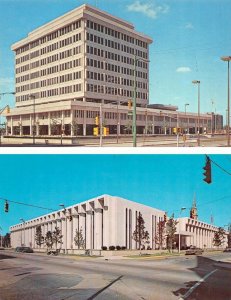 2~Postcards Fort Wayne IN Indiana  CITY-COUNTY BUILDING & PUBLIC LIBRARY  Chrome