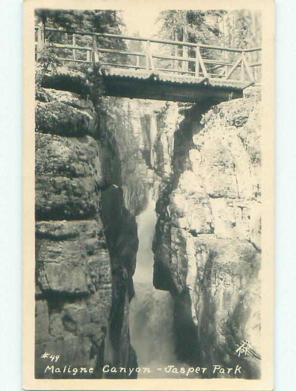 old rppc NICE VIEW Maligne Canyon In Jasper Park Alberta AB W0986