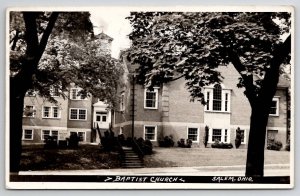 Salem OH Baptist Church RPPC Real Photo Postcard X23