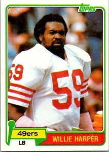 1981 Topps Football Card Willie Harper San Francisco 49ers sk60515
