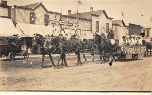 RPPC RAMONA CAMP FIRE PARADE FLOAT GLENBURN NORTH DAKOTA REAL PHOTO POSTCARD