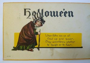 Halloween Postcard Nash Series H 425 Girl In Bonnet Wilkes Barre PA 1923