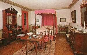 Vintage Postcard Chippendale Bed Room The Bayou Bend Collection Fine Art Houston