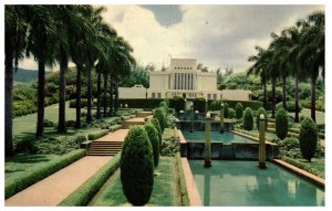 Mormon Temple on Oahu Hawaii Postcard