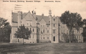 Vintage Postcard 1934 Searles Science Building Bowdoin College Brunswick Maine