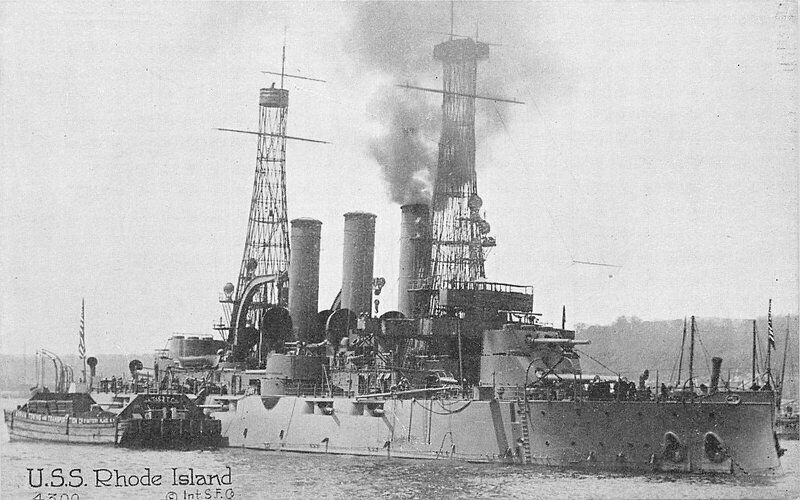 C-1910 Navy Military USS Rhode Island #4300 Edward Mitchell Postcard 21-6779