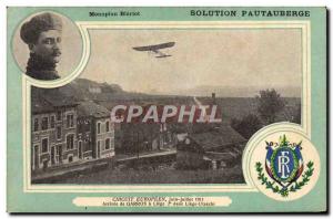 Old Postcard Jet Aviation Bleriot monoplane Pauteuberge European tour in June...