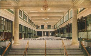 Postcard Illinois Chicago Train Concourse Terminal Interior Hammon 23-8498