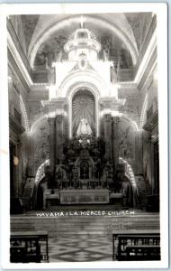 RPPC  HAVANA, CUBA  Interior View  LA MERCED CHURCH  ca 1930s  Postcard