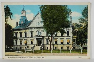 Macomb Illinois McDonough County Court House to Cygnet Ohio c1900s Postcard R19