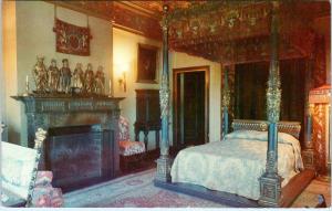 SAN SIMEON, CA California  2 Postcards Hearst Castle  Bed, Staircase  c1960s