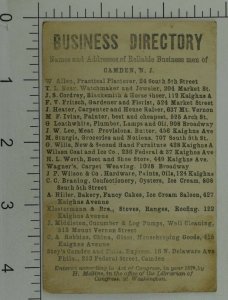 1879 Wilson Coal & Ice Co. Business Directory On Back Monkey & Parrot Mess P98