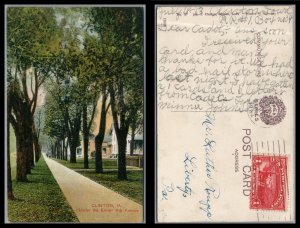 ABRO US 1913 Under Thge Elms 8th Av. Clinton Iowa Posted Parcel Post Stamp