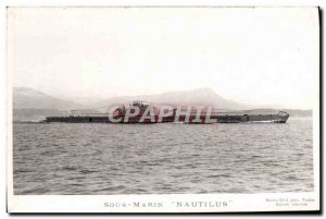 Postcard Old Boat Submarine Submarine Nautilus