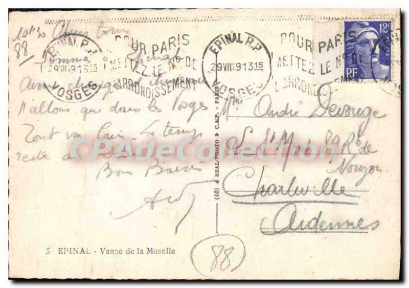 Modern Postcard Epinal Moselle valve