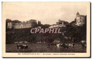 Old Postcard Tancarville Chateau Superb monument Cows