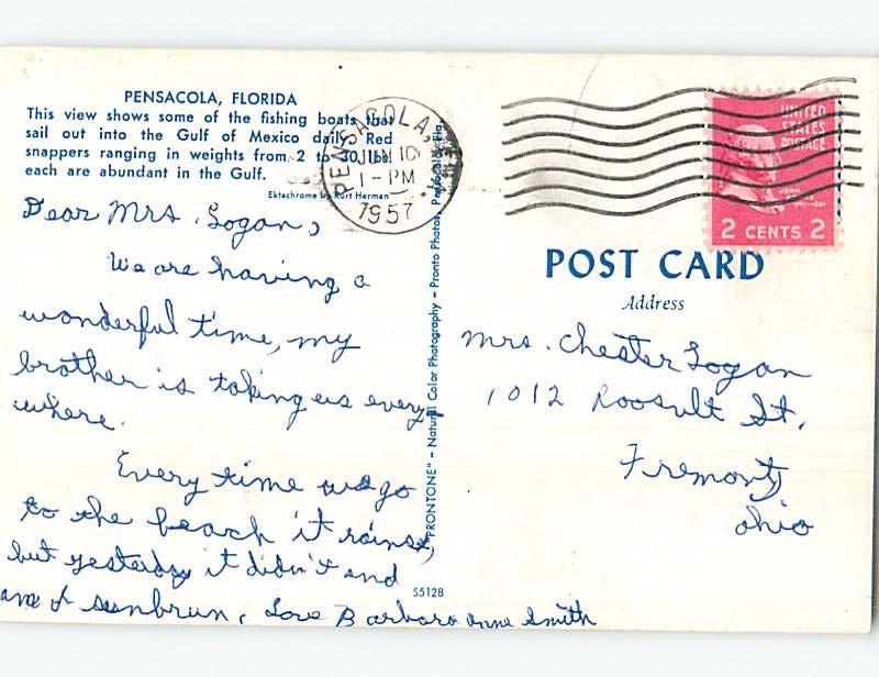 Pre-1980 HARBOR SCENE Pensacola Florida FL hp6840