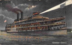 Steamer Hendrick Hudson at Night Hudson River New York 1908 postcard