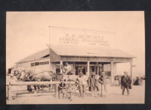 REAL PHOTO MILLS NEW MEXICO GENERAL STORE HORSE DRAWN WAGON OPSTCARD COPY