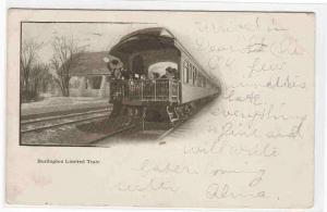 Burlington Railroad Route Train 1906 postcard