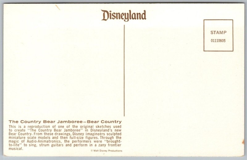 Vtg Anaheim California CA Disneyland Country Bear Jamboree Ol Gomer Postcard