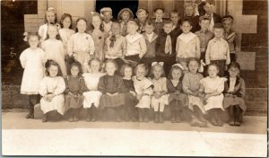 Postcard RPPC Real Photo AZO School Picture of Children Boys and Girls C.1908 L7