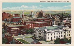 Pennsylvania York Birds Eye View Of Business Section Curteich