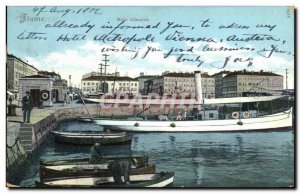 Old Postcard Croatia Croatia Fiume Molo Adamich Boat