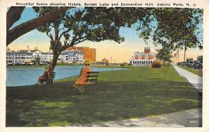 Asbury Park New Jersey hotels Sunset Lake Convention Hall antique pc Z42830