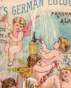 1880s Hoyt's German Cologne Agar & Co. Manlius, NY Fairies Fantasy F170