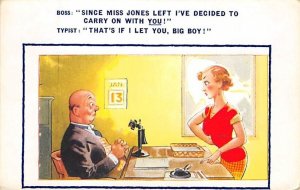 Promiscuous Woman with Her Boss Cartoon Occupation, Secretary Unused 