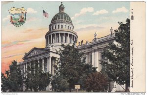 State Capitol Building & State Seal, Sacramento, California 1900-10s