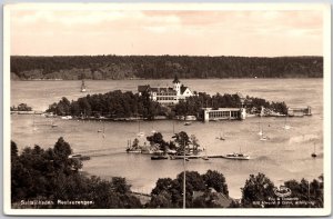 Saltsjobaden Restaurangen Sweden Islet Buildings Sightseeing Postcard