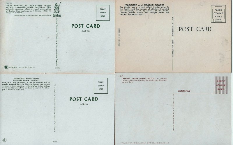Lot of 4 American Indian Pictrure Postcards - HL-06