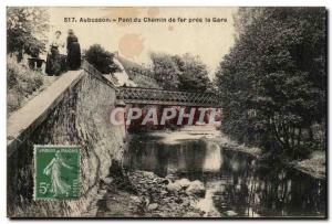 Aubusson Postcard Old Bridge railway station near the