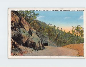 Postcard Highway and Tunnel On Skyline Drive, Shenandoah National Park, Virginia