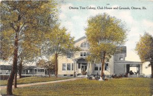 Illinois Il Postcard 1914 OTTAWA Tent Colony CLub House Grounds