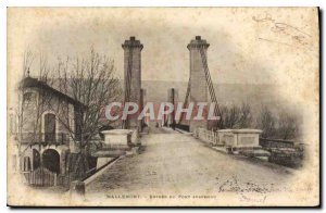 Old Postcard Mallemort entrance to the suspension bridge