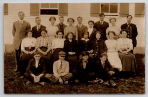 RPPC Edwardian School Class Real Photo Postcard I38