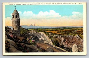 Peace Tower Mt. Rubidoux Riverside California White Border Unposted