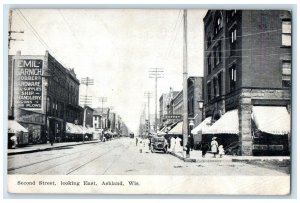1908 Second Street Looking East Exterior Building Ashland Wisconsin WI Postcard