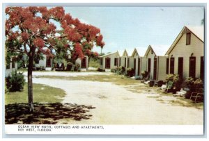 c1960 Ocean Hotel Cottages Apartments Key West Florida Antique Vintage Postcard