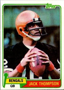 1981 Topps Football Card Jack Thompson Cincinnati Bengals s60043