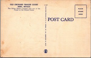 Postcard Old Orchard Trailer Court Reno Nevada NV