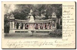 Old Postcard Valenciennes Statue Froissart