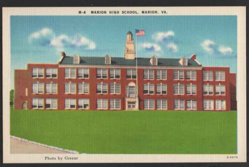 Virginia MARION Marion High School Photo by Greear ~ Linen