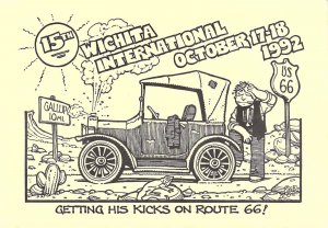 1992 Rick Geary Artist, Getting Kicks on Route 66, Signed Postcard