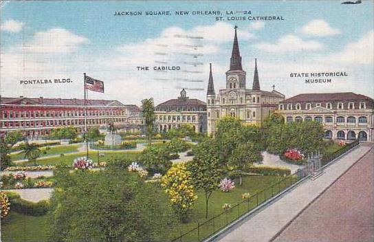 Louisiana New Orleans Saint Louis Cathedral Jackson Square 1951