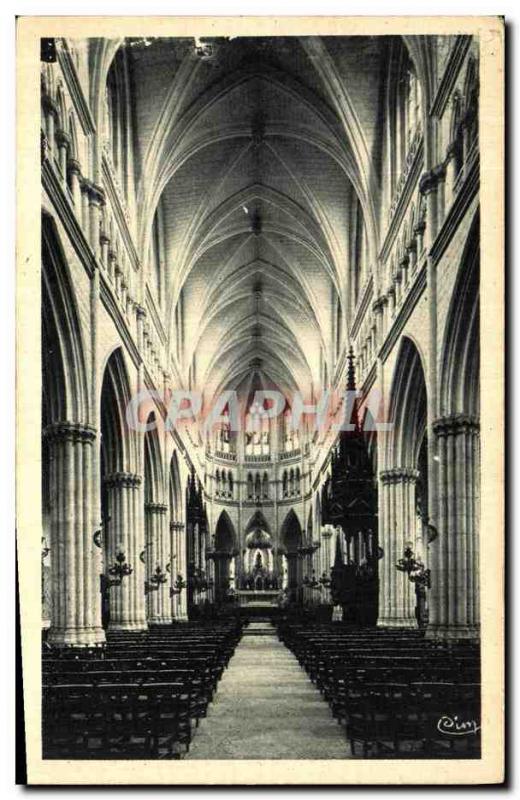 Old Postcard Chateauneuf sur Cher the interior of the Basilica